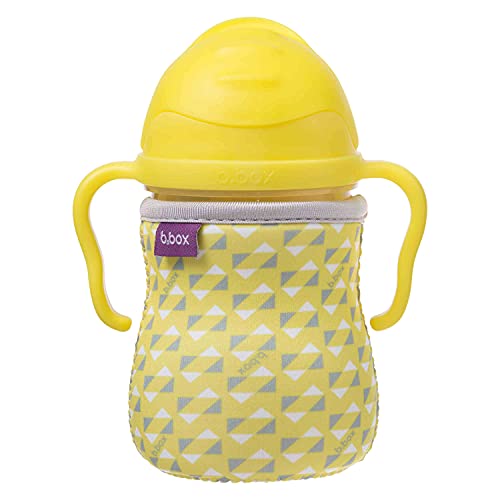 B.Box Sippy Cup with Weighted Straw and Easy Grip Handles, Re-usable Water Bottle for Baby with Simple Flip-Top Lid