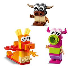 LEGO Classic Creative Monsters, Construction Playset with 5 Mini Build Monster Toys, Bricks Box Building Set, Gifts for Kids 4 Plus Years Old 11017