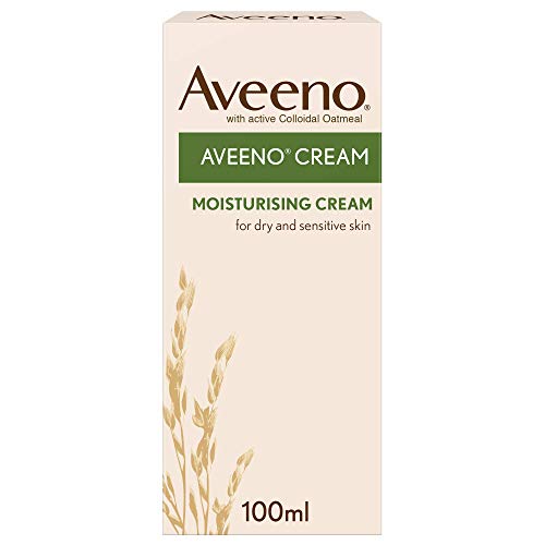 Aveeno Cream, With Colloidal Oatmeal, Actively Moisturises Dry & Sensitive Skin, Regular Use Hydrates the Skin, Suitable For Adults & Also Babies From 3 Months, 100ml