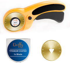 Rotary Cutter with 4x Extra 45mm Blades - for Quilting Fabric