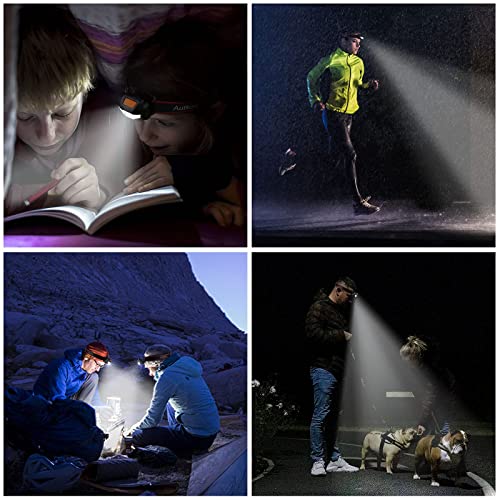 Autkors LED Head Torch, COB Headlamp Super Bright Headlight with 3 Light Modes, Lightweight and Comfort to Wear for Running, Camping, Fishing etc.