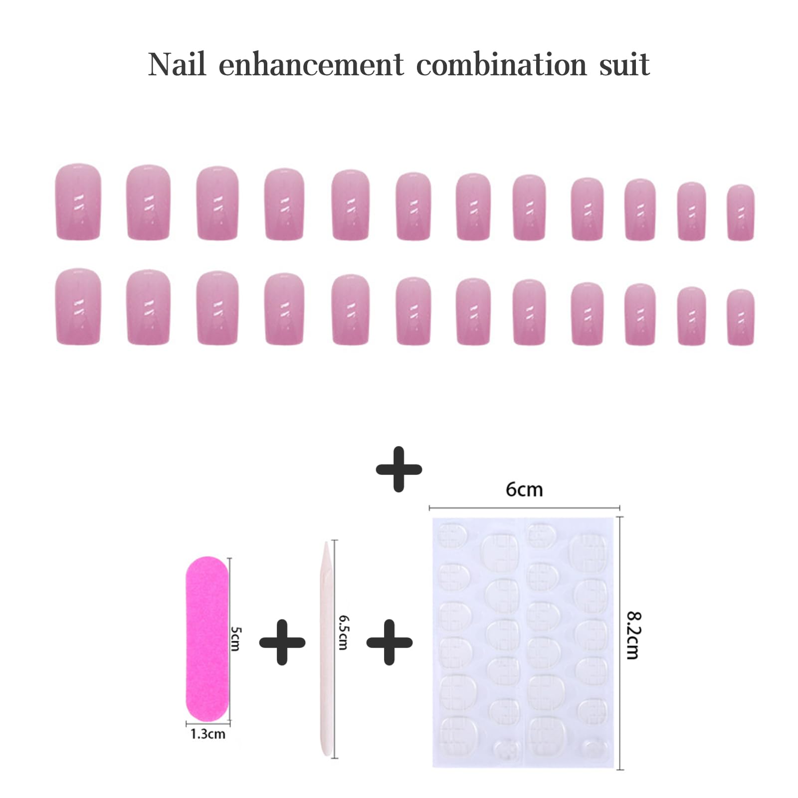24pcs Short Square False Nails, Light Purple Stick on Nails Solid Color Press on Nails Removable Glue-on Nails Full Cover Fake Nails Women Girls Nail Art Accessories