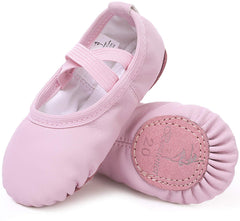Ballet Shoes Leather Ballet Flats Split Sole Dance Slippers for Girls Toddlers Women Pink 9 UK Child (27 EU)