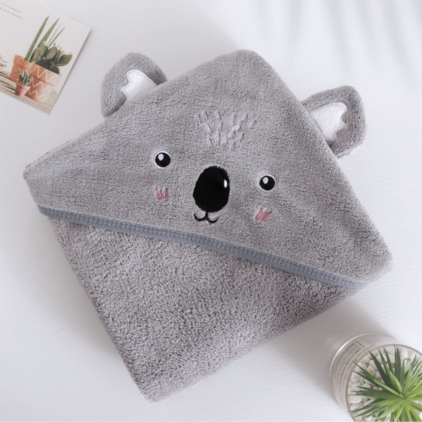 Asnewkit Hooded Baby Towel, Baby Bath Towels with Hood,Unique Animal Design Baby Towel with Hood Soft Absorbent Baby Bath Towels, for Newborn Baby Boy and Girl (Grey Koala)