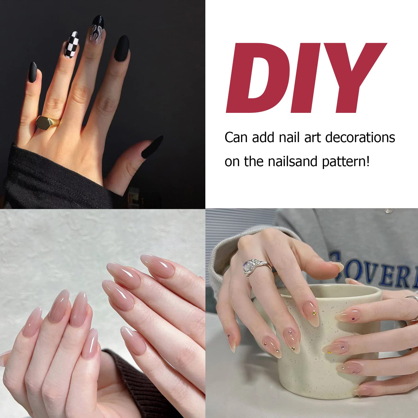 240 PCS 12 Size Gel Nail Tips Set, Soft Nail Art Gel Nail Extensions, Pre-Buffed Artificial Nails Gel Nail Tips Kit, Fit All Nails (Short Square＋Short Almond)