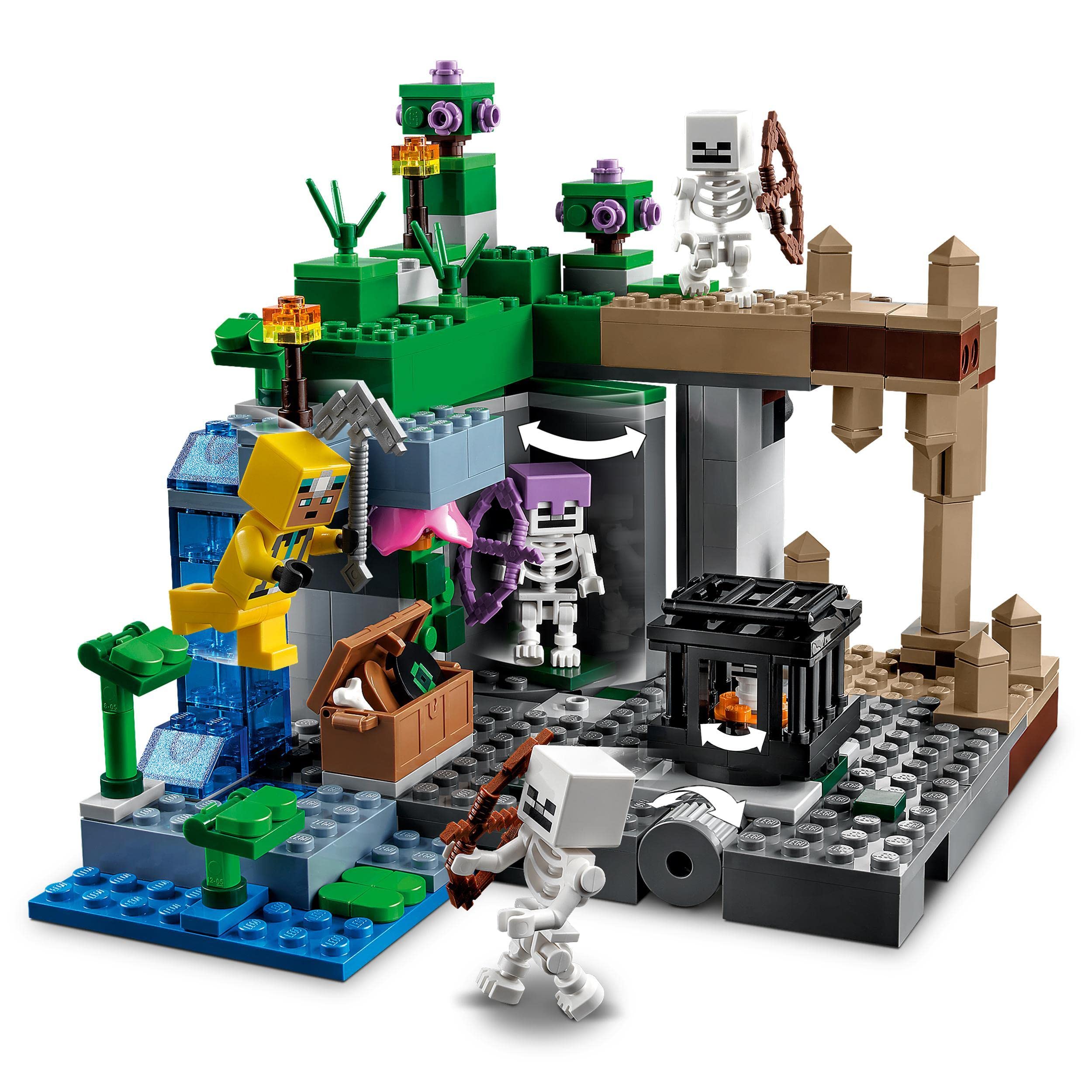 LEGO Minecraft The Skeleton Dungeon Set, Construction Toy for Kids with Caves, Mobs and Figures with Crossbow Accessories 21189