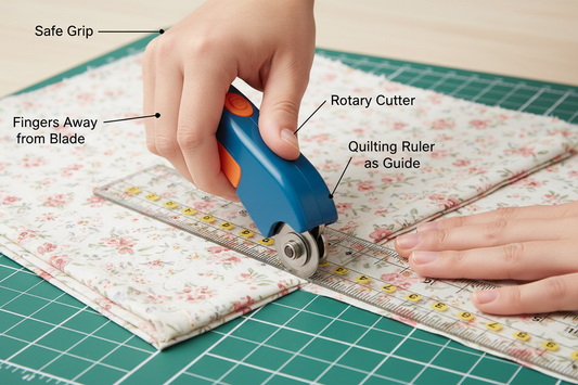 How to use a rotary cutter for fabric cutting - Top Tips to get you Cutter working
