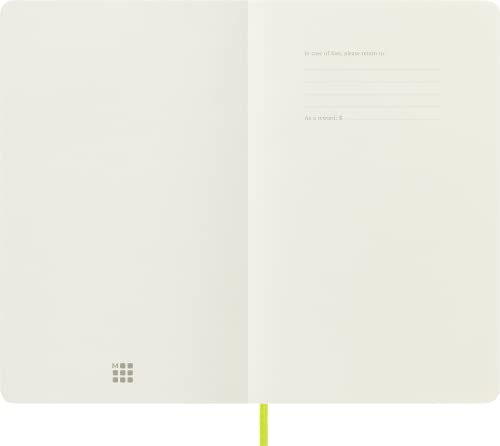 Moleskine - Classic Notebook, Plain Notebook, Soft Cover and Elastic Closure, Size Large 13 x 21 cm, Colour Lemon Green, 240 Pages