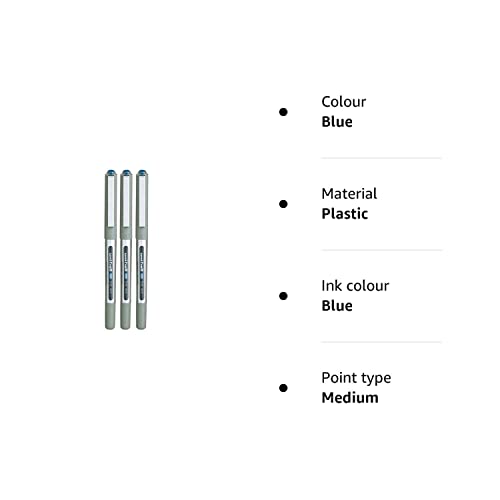 uni-ball EYE UB-157 Rollerball Pen BLUE [Pack of 3] Medium 0.7mm Ball