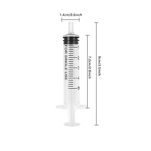 5PCS 5ML Plastic Syringes Measuring Syringe No Needle Syringe Reusable 5ML Syringes Sterile Colostrum For Scientific Lab Baby Medicine Dispensing Liquid Measuring Watering Pet Feeding Glue Applicator