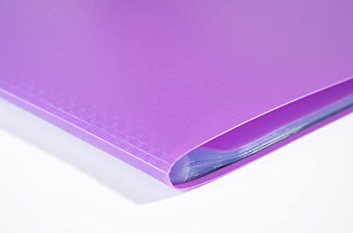 Exacompta - Ref 88226E - Semi-Rigid PP Display Book - Suitable for A4 Documents, Wipeable Cover, 500 Micron Polypropylene, 20 Pockets, 40 Viewing Pages - Purple Cover (Pack of 2)