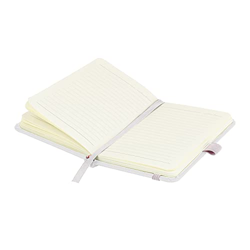 Savvy Bee 2 x Notebooks, Double Pack A6 Notebook New Lined Pocket Hardback Small Journal with pen loop, elastic closure and ribbon marker 196 pages / 98 sheets Notepad Notes Pad (White)