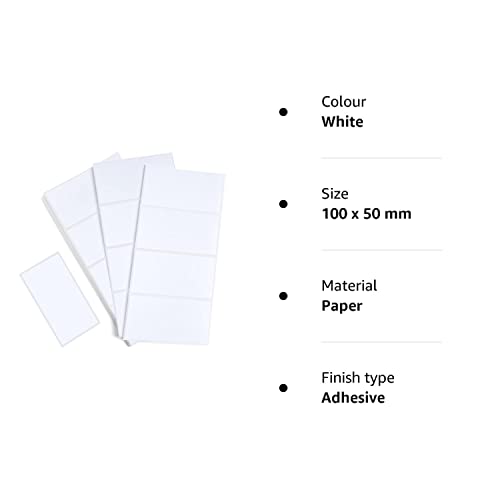 200 x White Sticky Labels, Large Self Adhesive Address Labels, 100x50mm, 4 X 2 inches Blank Postage Parcel Stickers, Easy to Write-on