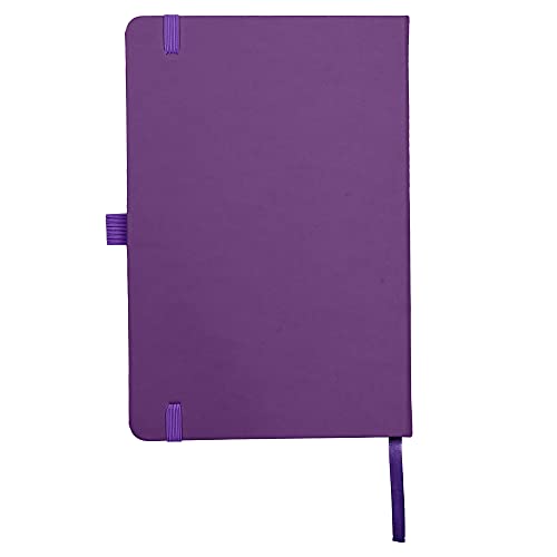 Savvy Bee Premium A5 Notebook New Lined Hardback Journal with Pen Loop,196 Page, Elastic Closure and Ribbon Marker Notepad Note Book Notes Pad (Purple)