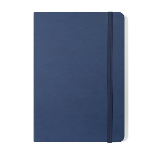 Silvine A5 Executive Hardback Notebook / Journal Blue. 160 Lined Pages of 90gsm Premium Ivory Paper, 197BL