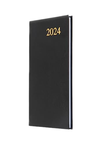 Collins Debden Collins Essential Diary Weekly Pocket Planner 2024 - 2024 Planner Diary, Soft Touch Flexible Cover, Small Pocket Calendar 2024 (Black)