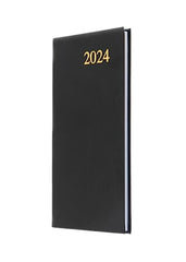 Collins Debden Collins Essential Diary Weekly Pocket Planner 2024 - 2024 Planner Diary, Soft Touch Flexible Cover, Small Pocket Calendar 2024 (Black)