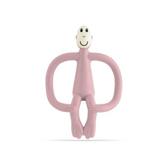 Matchstick Monkey, Original Teether & Gel Applicator, Antimicrobial Silicone Teething Toys for Baby, Easy to Grip, BPA Free, 3 Months Oldand, 10.5 cm, Dusty Pink Monkey