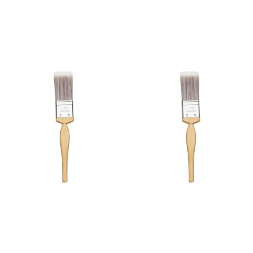 Fit For The Job 1.5 inch Diamond DIY Paint Brush For A Smooth Finish Painting with Emulsion, Gloss and Satin Paints on Walls, Ceilings, Furniture, Wood & Metal, 1.5 inches 38mm (Pack of 2)