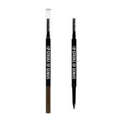 W7 Stroke Of Genius Eyebrow Pencil - Dual Ended Mechanical Brow Pencil With Spoolie Brush - Professional Brow Makeup (Dark Brown)