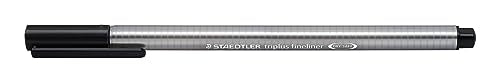 STAEDTLER 334-9 PB6 Triplus Fineliner Superfine Pen, 0.3mm Line Width - Black (Polybag of 6)