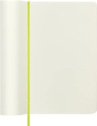 Moleskine - Classic Notebook, Plain Notebook, Soft Cover and Elastic Closure, Size Large 13 x 21 cm, Colour Lemon Green, 240 Pages