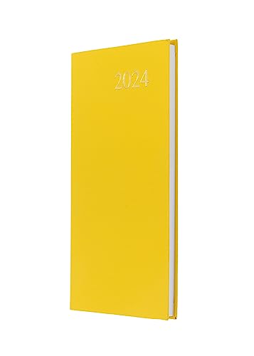 Collins Debden Collins Essential Diary Weekly Pocket Planner 2024 - 2024 Planner Diary, Soft Touch Flexible Cover, Small Pocket Calendar 2024 (Yellow)