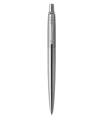 PARKER Jotter Ballpoint Pen   Stainless Steel with Chrome Trim   Medium Point Blue Ink   Gift Box (Pack of 2)