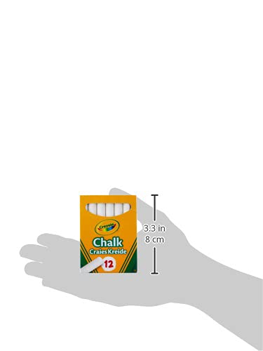 CRAYOLA Anti-Dust White Chalk 12 Count (Pack of 1)   Smooth Texture Makes Writing & Drawing on Blackboards Easy! (Packaging may vary)