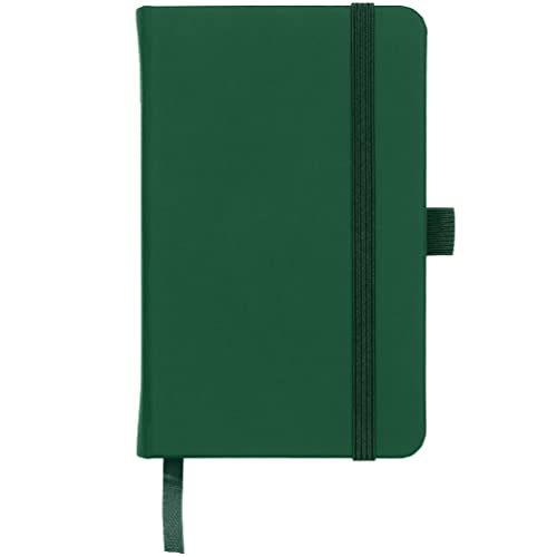 Savvy Bee 2 x Notebooks, Double Pack A6 Notebook New Lined Pocket Hardback Small Journal with pen loop, elastic closure and ribbon marker 196 pages / 98 sheets Notepad Notes Pad (Green)