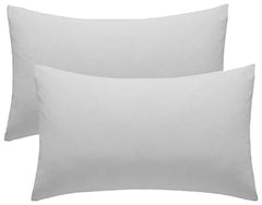 Pillow Cases 2 Pack Grey Pillow Covers 50X75CM Hotel Quality Poly Cotton (Grey, 2 Pillow Cases)