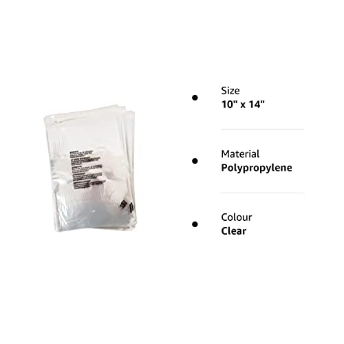 100 X (10″ x 14″) 254mm x 355mm Self Seal Clear Poly Bags with Suffocation Warning, FBA Polybags