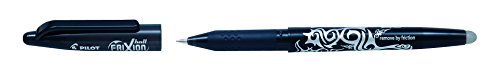 Pilot Frixion 0.7mm Rollerball Black Pen, Pack of 2