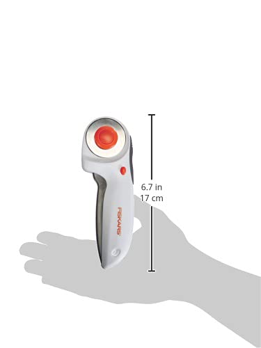 Fiskars Trigger Rotary Cutter, With Blade, 45 mm, For Right and Left-handed Users, Orange/White/Grey, 1003910