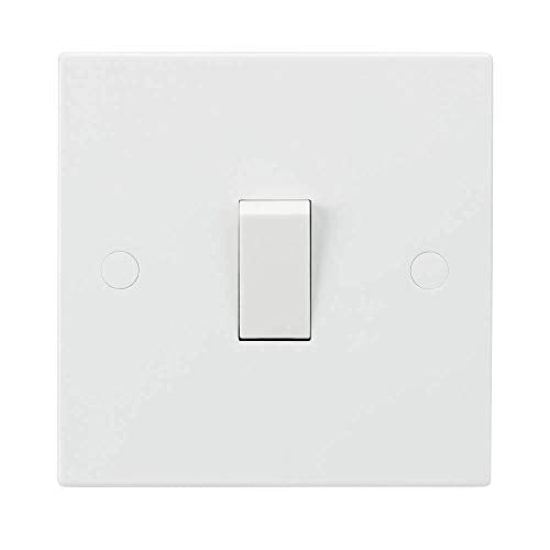 Knightsbridge White Square edge Plastic 10AX 1G Intermediate Switch