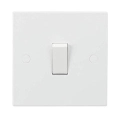 Knightsbridge White Square edge Plastic 10AX 1G Intermediate Switch