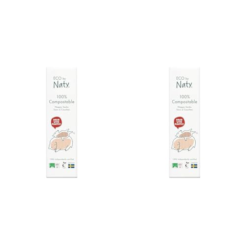 Eco by Naty Ecological Disposable Bags - Baby Nappy Sacks, 100% Compostable and Biodegradable (Pack of 100 pieces)