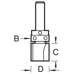 Trend CraftPro Guided Profiler Router Cutter Bit, 1/4 Inch Shank, 12.7mm Cut Diameter & 32mm Cut Length, Tungsten Carbide Tipped, C121DX1/4TC