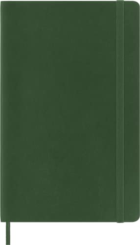 Moleskine Classic Dotted Paper Notebook - Soft Cover and Elastic Closure Journal - Color Myrtle Green - Large 13 x 21 A5 - 192 Pages