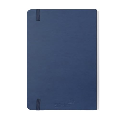 Silvine A5 Executive Hardback Notebook / Journal Blue. 160 Lined Pages of 90gsm Premium Ivory Paper, 197BL