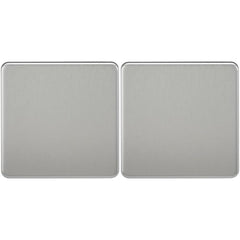 Knightsbridge SF8350BC Screwless 1-Gang Blanking Plate, Brushed Chrome (Pack of 2)