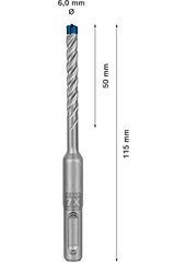 Bosch Professional 1x Expert SDS plus-7X Hammer Drill Bit (for Reinforced concrete, Ø 6.00x115 mm, Accessories Rotary Hammer Drill)