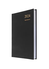 Collins Debden Collins Essential A5 Diary 2024 Daily Planner With Appointments - 2024 Page A Day Diary, Journal & Appointment Book 2024 - Business, Academic and Personal 2024 Planner (A5 Size, Black)