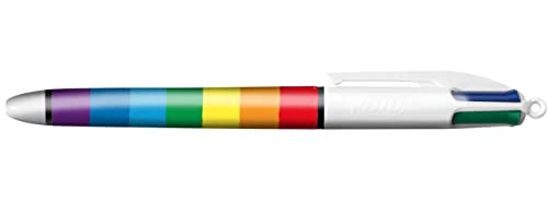 rainbow BIC 4 colours in 1 retractable ball pen pack of 3