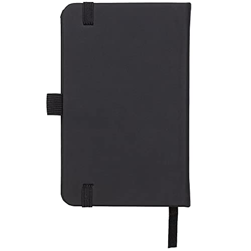 Savvy Bee Premium A6 Notebook New Lined Pocket Hardback Small Journal with pen loop, elastic closure and ribbon marker 196 pages / 98 sheets Notepad Note Book Notes Pad (Black)