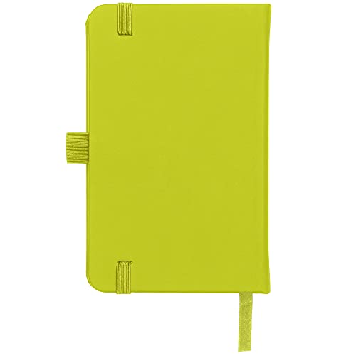 Savvy Bee 2 x Notebooks, Double Pack A6 Notebook New Lined Pocket Hardback Small Journal with pen loop, elastic closure and ribbon marker 196 pages / 98 sheets Notepad Notes Pad (Lime)