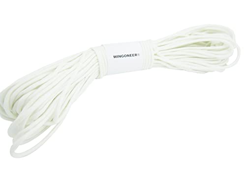 WINGONEER® 550 Luminous Glow in the Dark Paracord Mil Spec Type III 7 strand parachute cord White 100 feet