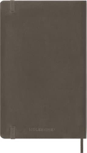 Moleskine Classic Ruled Paper Notebook - Soft Cover and Elastic Closure Journal - Color Earth Brown - Large 13 x 21 A5 - 192 Pages