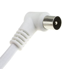 kenable RF Fly Lead Right Angle Male Plug to Plug Coaxial TV Freeview Cable 1m White [1 metres]