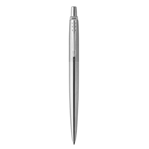 Parker Jotter Ballpoint Pen   Stainless Steel with Chrome Trim   Medium Point Blue Ink